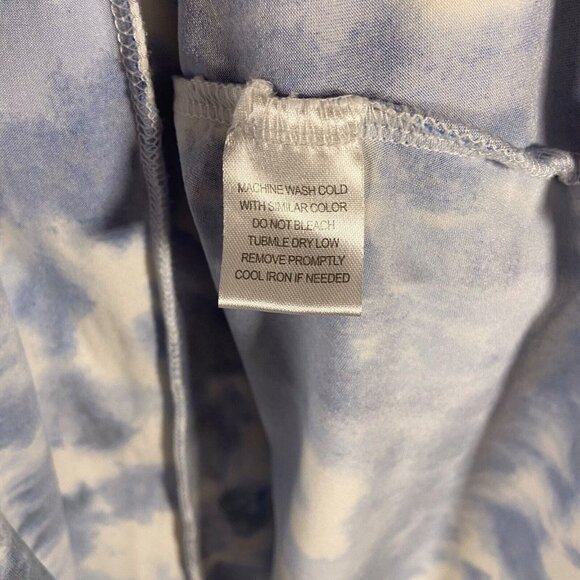 French Laundry Women Size Medium Blue Tie‎ Dye Mini Dress Cut Out Shoulder Tunic - Picture 9 of 9